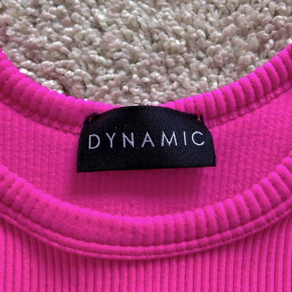 Dynamic • Hot Pink High Neck Ribbed Seamless Crop Tank - Picture 7 of 10